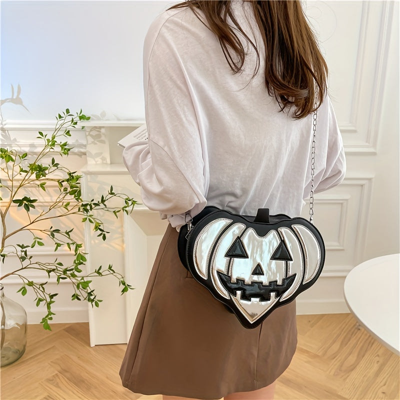 [Pumpkin Novelty Shoulder Bag] Fashion Halloween Women's Pumpkin Shoulder Bag Novelty Devil Messenger Bag