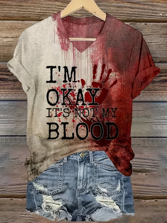 Spooky Halloween Hand Print, Short-Sleeve Casual T-Shirt