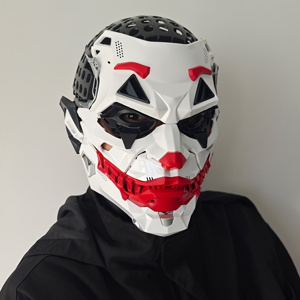 1pc Joker Clown Costume Mask - Inspired Horror Joker Mask with White & Red Lip Design, Clear Eyes & Sharp Jawline - Non-Toxic & Easy-to-Wear for Cosplay, Carnival, Costume Parties - Joker Makeup Effect for Adults & Teens (No
