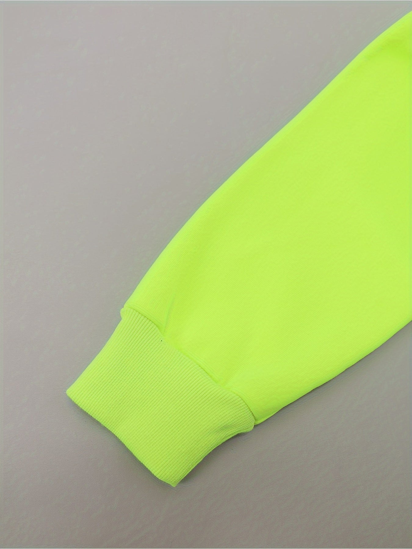 Women's Vibrant Neon Green Graffiti Print Sweatshirt -"HAPPY" & Heart Graphic, Long Sleeve, Lightweight Polyester Blend, Machine Washable, Style A4009YE197-6