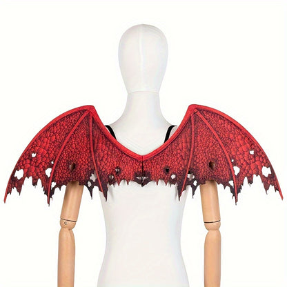 [Halloween Devil Wings] Halloween Red Devil Wings Costume | Funky Vampire Style, Non-Polyester Fabric, Party Performance Prop, Cosplay, Festive Horror Accessory, Hand Wash or Dry Clean