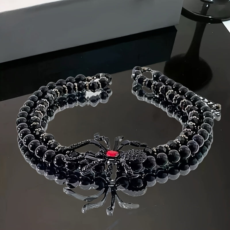 New dark Gothic-style spider jewelry set, perfect for Halloween costume accessories, a must-have for exaggerated European and American parties, a spider necklace, bracelet, adjustable ring and earrings 4pcs jewelry set