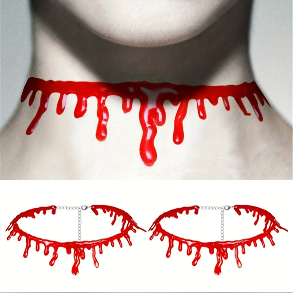 [Vampire Cosplay Set] 2/15pcs/set Halloween Vampire Cosplay Costume Accessories Set | Blood-Dripping Collar, Gloves, Long Stockings - Festival Role-Playing Outfit Decorations, Bat Costume Gift, Party Supplies for Events, Part
