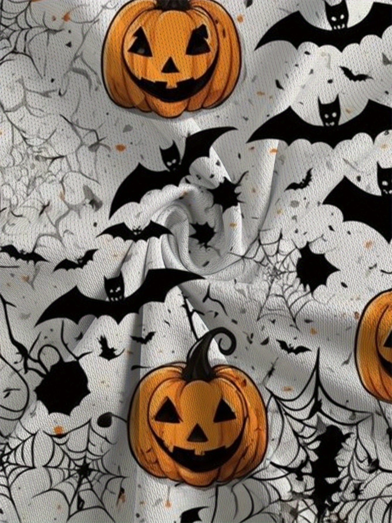 [Halloween Costume Shirt] Spooky Halloween Outfit for Adults - Men's Full-Body Pumpkin Bat Print Party Shirt | Lightweight & Breathable Fabric, Machine Washable for Trick-or-Treat, Haunted House