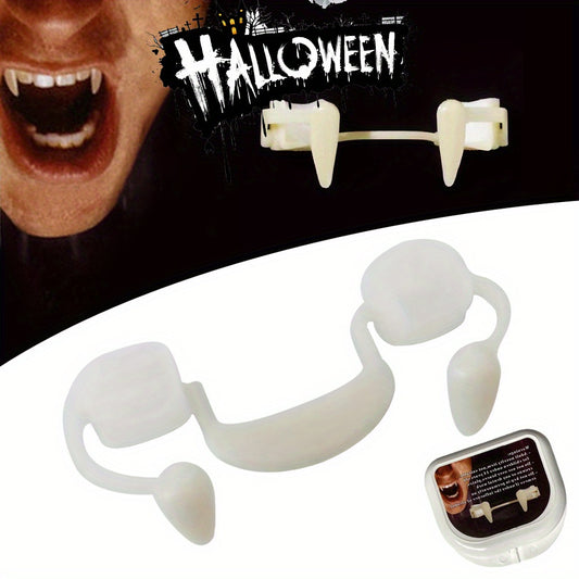 [Scary Vampire Fangs] Scary Halloween Vampire Fangs | Plastic Denture Teeth for Carnival, Themed Events & Halloween Decorations - No Power Needed, Costume Accessories