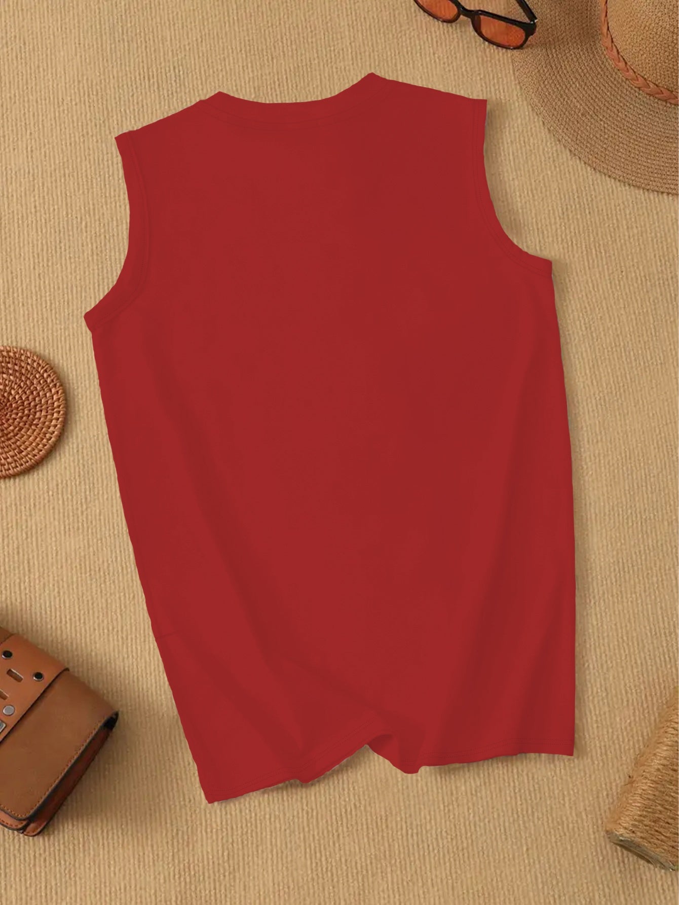 Rave Is Life Women's Sleeveless Vest - Vibrant Red Geometric Circular Design, Casual Round Neck, Machine Washable All-Season Wear for Festivals, Parties & Everyday Outfits, Rave Accessories, Festival Outfit, Bold Graphic, Lig
