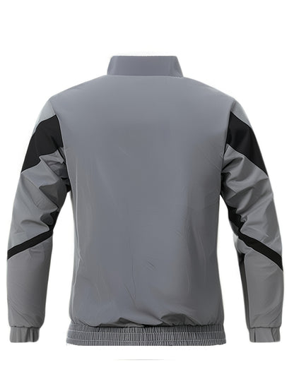 Men'S Reflective Windproof Hooded Jacket - Lightweight Zip-Up Outdoor Running & Cycling Coat with Stand Collar, Polyester Lining, and Adjustable Cuffs for Enhanced Visibility in the Rain or Cold Weather, Windbreaker Jacket