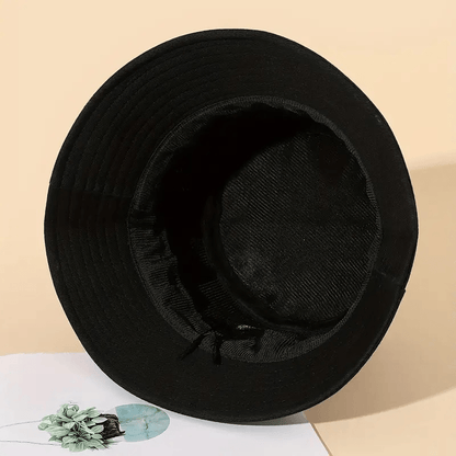 1pc Trendy Streetwear Bucket Hat with Bold "EAT RAVE REPEAT" Graphic Print - Black Unisex Summer Hat for Outdoor Camping Hiking Fishing, Adjustable Comfort Fit, Camping Gear, Festival Accessory, Street Fashion, Breathable Fab