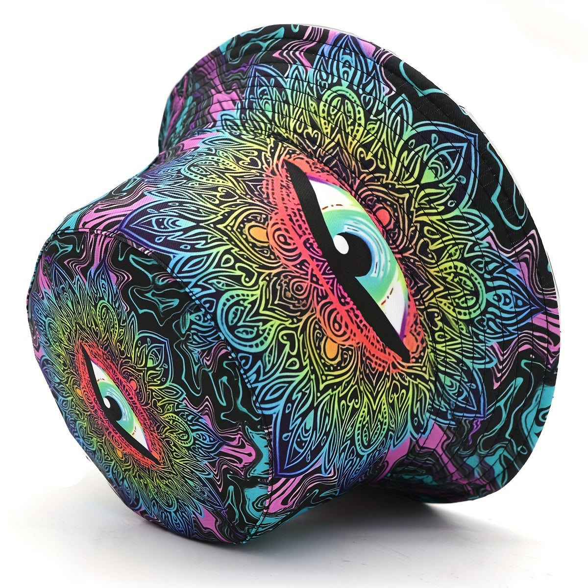 1pc Lightweight Double-Sided Print Bucket Hat - Vibrant All-Seeing Eye, Sun-Protective & Perfect For Parties And Outdoor Activities For Men And Women