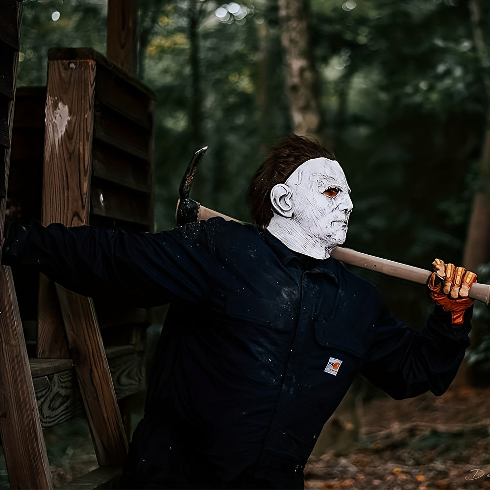 Ghastly, Men's Halloween Horror Mask - Bloody Tears White Face, Synthetic Latex Headgear for Cosplay & Carnival Parties