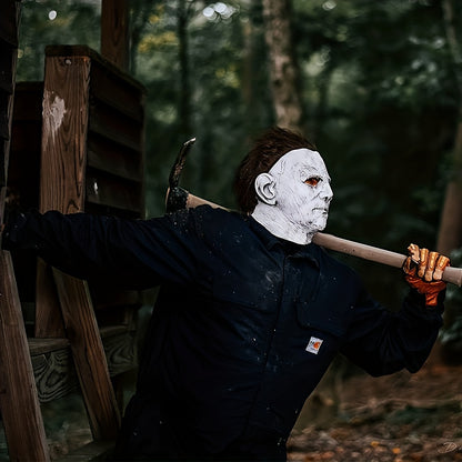Ghastly, Men's Halloween Horror Mask - Bloody Tears White Face, Synthetic Latex Headgear for Cosplay & Carnival Parties