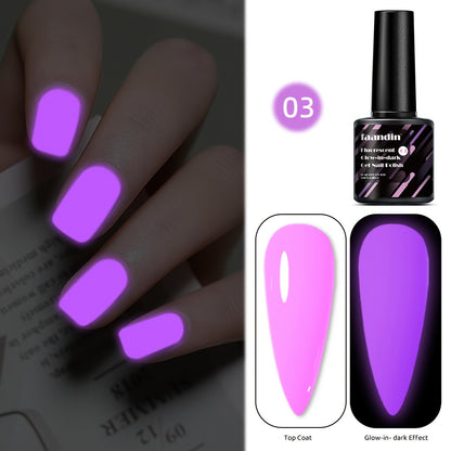 Faandin 7ml, trendy and colorful glow-in-the-dark gel nail polish, essential for parties, nightclubs, Halloween, durable, fade-resistant, easy-to-apply removable fluorescent nail glue, wholesale manicure supplies for salons