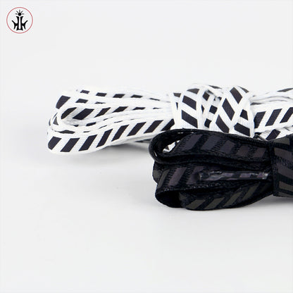 1 Pair Reflective Striped Flat Laces