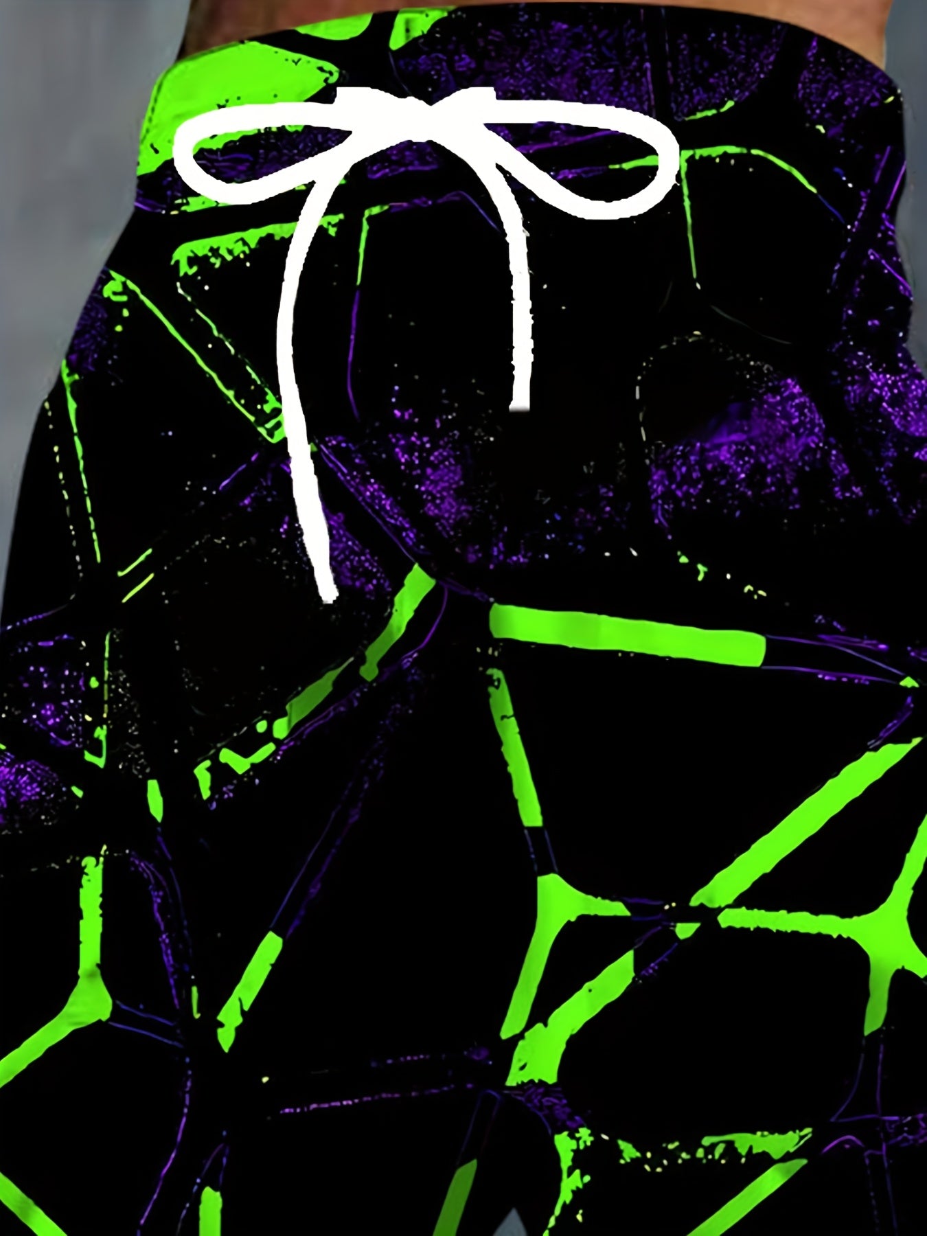 Men's 3D Neon Green Print Joggers - Black Casual Pants with Adjustable Drawstring Waist & Pockets, Regular Fit for Lounge, Gym, Casual Attire - Machine Washable, Adjustable Joggers | Trendy Joggers | Comfortable Fit