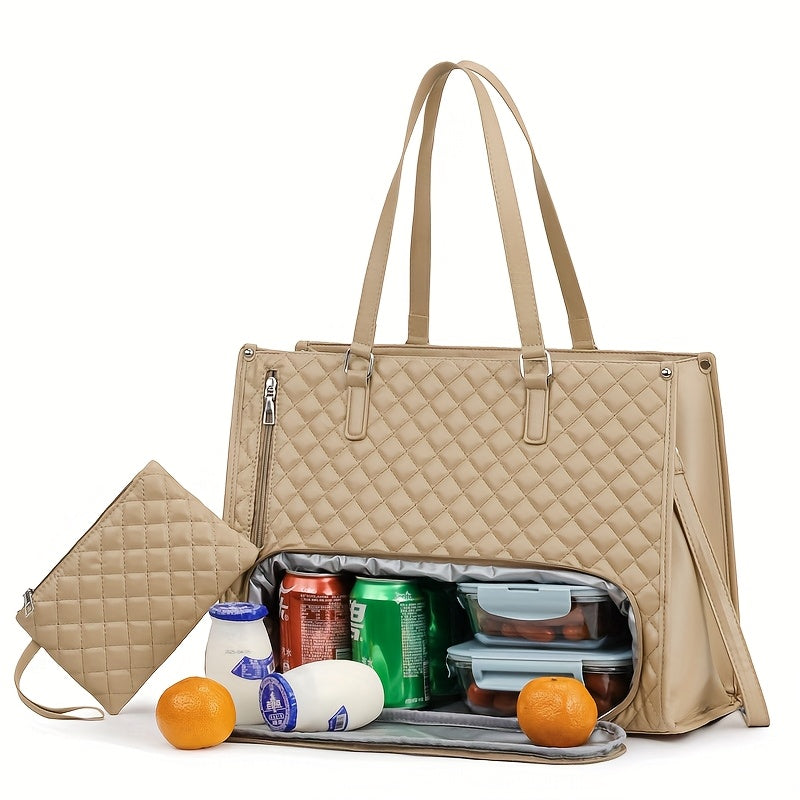 Large Capacity 2-in-1 Convertible Tote & Crossbody Bag with Detachable Shoulder Strap