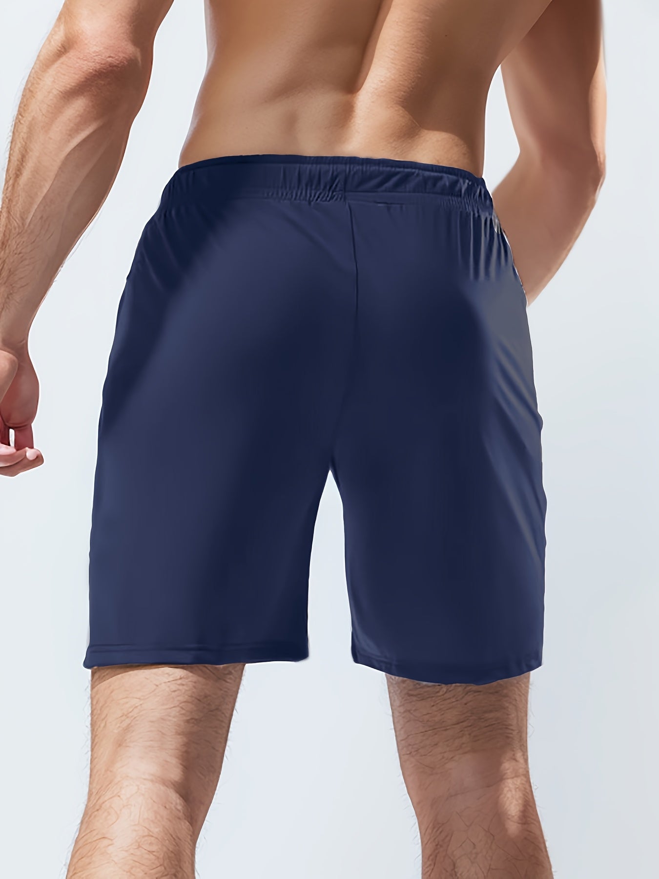 [Moisture-Wicking Shorts] Moisture-Wicking Men's Athletic Shorts | Lightweight Gym Training Shorts with Zipper Pockets & Drawstring Waist - Geometric Pattern, Machine Washable for Casual & Active Wear