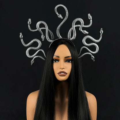 Medusa Large Headband - Handmade with Imperfections, Sexy Party Accessory for Costume Parties, Halloween, Carnival/Masquerade Balls, and Women's Dress-Up Events, Halloween Headpiece, Unique Charm, Mysterious Style, Artistic H