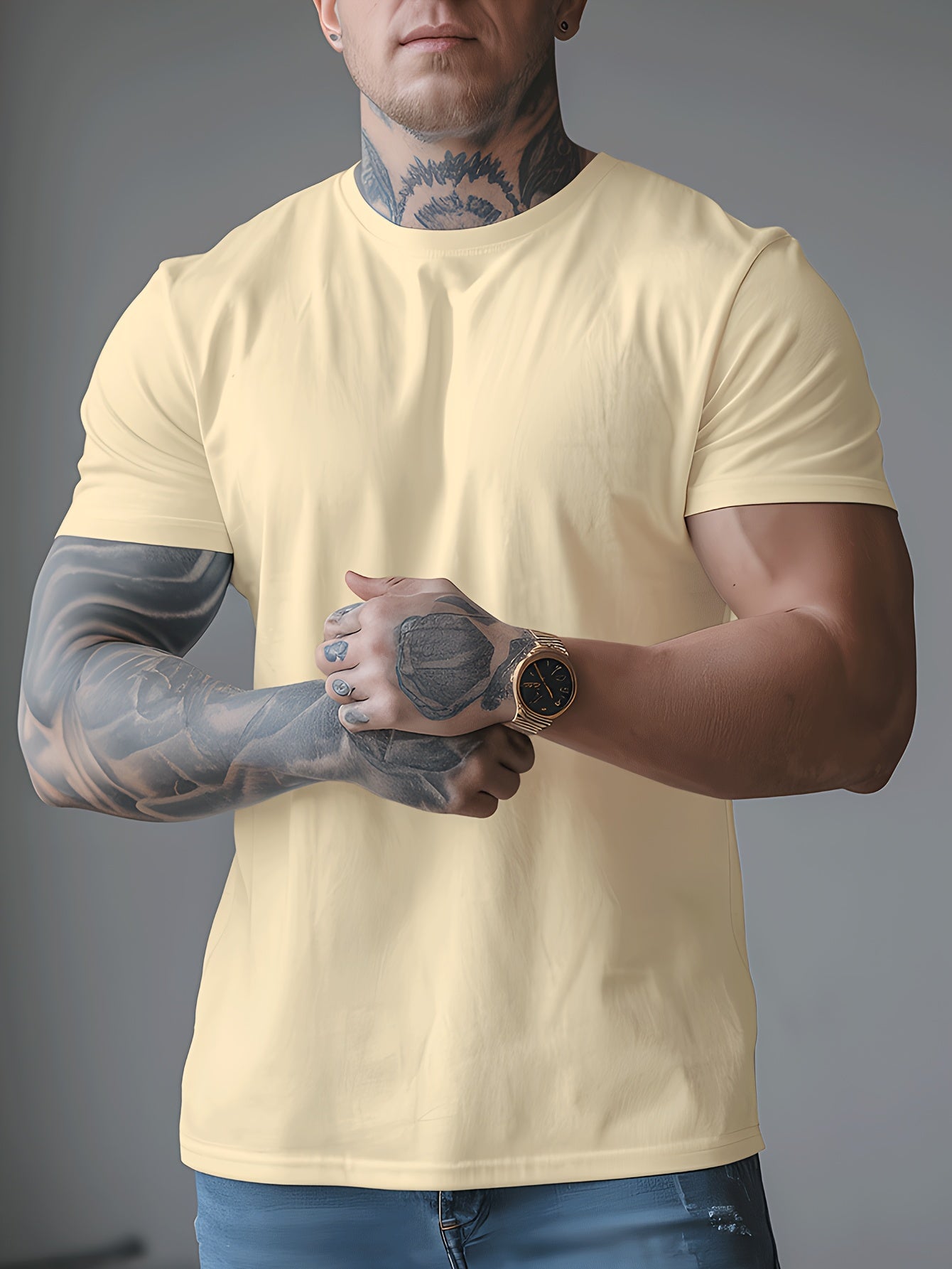 Men's Trendy Summer Short-Sleeve T-Shirt with "Rave" Graphic Print - Breathable, Versatile Round Neck Tee for Beach Vacations & Casual Wear, Breathable Clothing | Relaxed Fit Shirt | Comfortable Fabric, Shirts for Summer