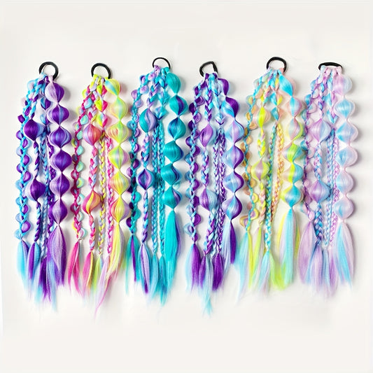 Mixed Color Handcrafted Bubble Twist Braids - Versatile Vacation Style Hair Extensions for Women, All Hair Types