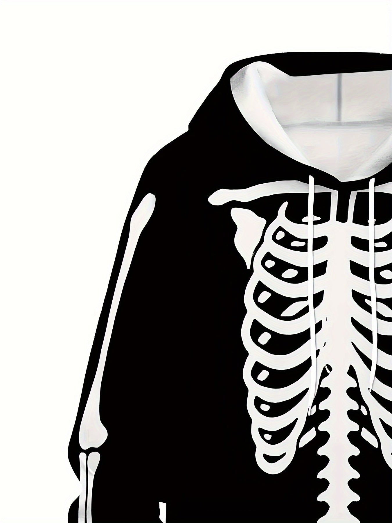 Kebisi Men's 2pcs Halloween Skull Print Casual Hoodie and Sweatpants Autumn and Winter Comfortable Streetwear as a Gift