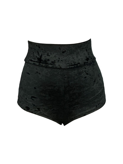 European and American Women's High-Waisted Slim-Fit Stretch Casual Outdoor Fleece-Lined Shorts