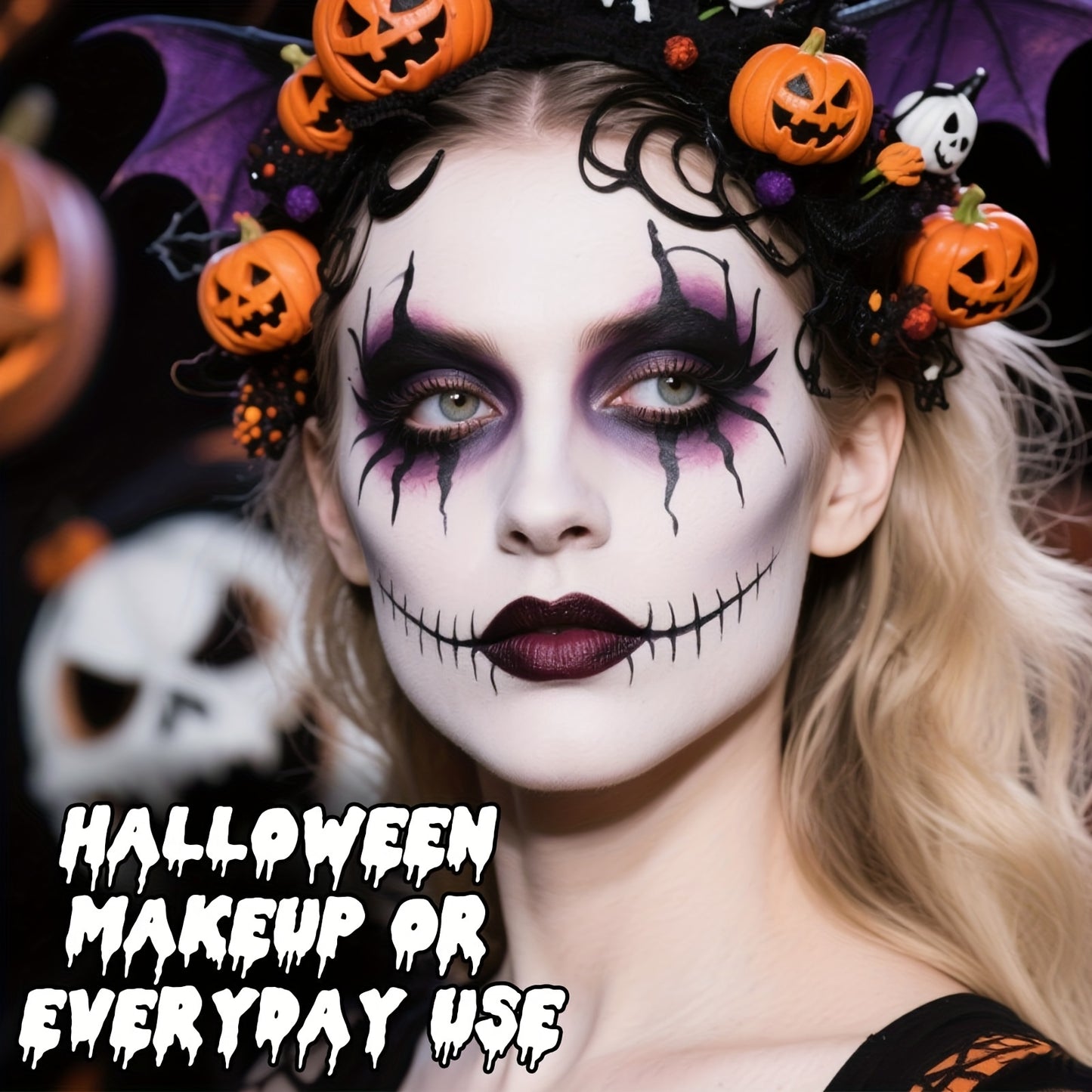 VERONNI Full Coverage Matte White Liquid Foundation - Extreme Coverage Heavy Duty Makeup, Waterproof & Long-Lasting Creamy Formula for Halloween, Goth, Zombie, Clown, - with Pump Dispenser for Professional & Everyday Use - Al