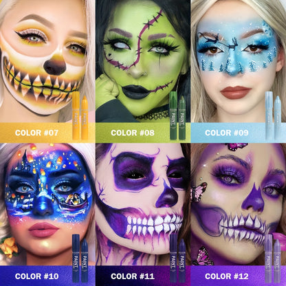 [1pc Vibrant Paint Stick] 1pc Vibrant Waterproof Paint Stick | High Pigment, Long-Lasting, Easy Application, Soft Formula in Black/Blue/Green/Purple for Halloween & Costume Parties, Halloween Makeup