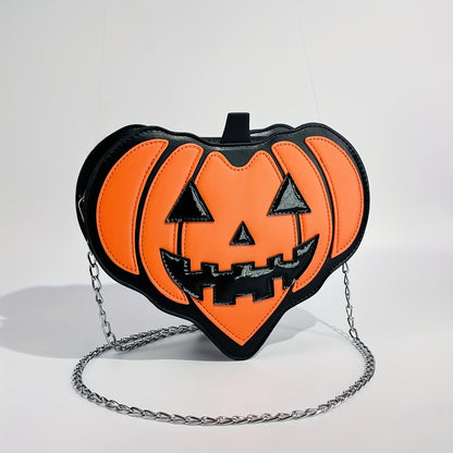 [Pumpkin Novelty Shoulder Bag] Fashion Halloween Women's Pumpkin Shoulder Bag Novelty Devil Messenger Bag