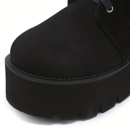 GDGYDH Women's Punk-Style Spiderweb Embroidered Ankle Boots with Chunky Heel, Lace-Up & Side Zipper - Comfortable All-Season Fashion Shoes