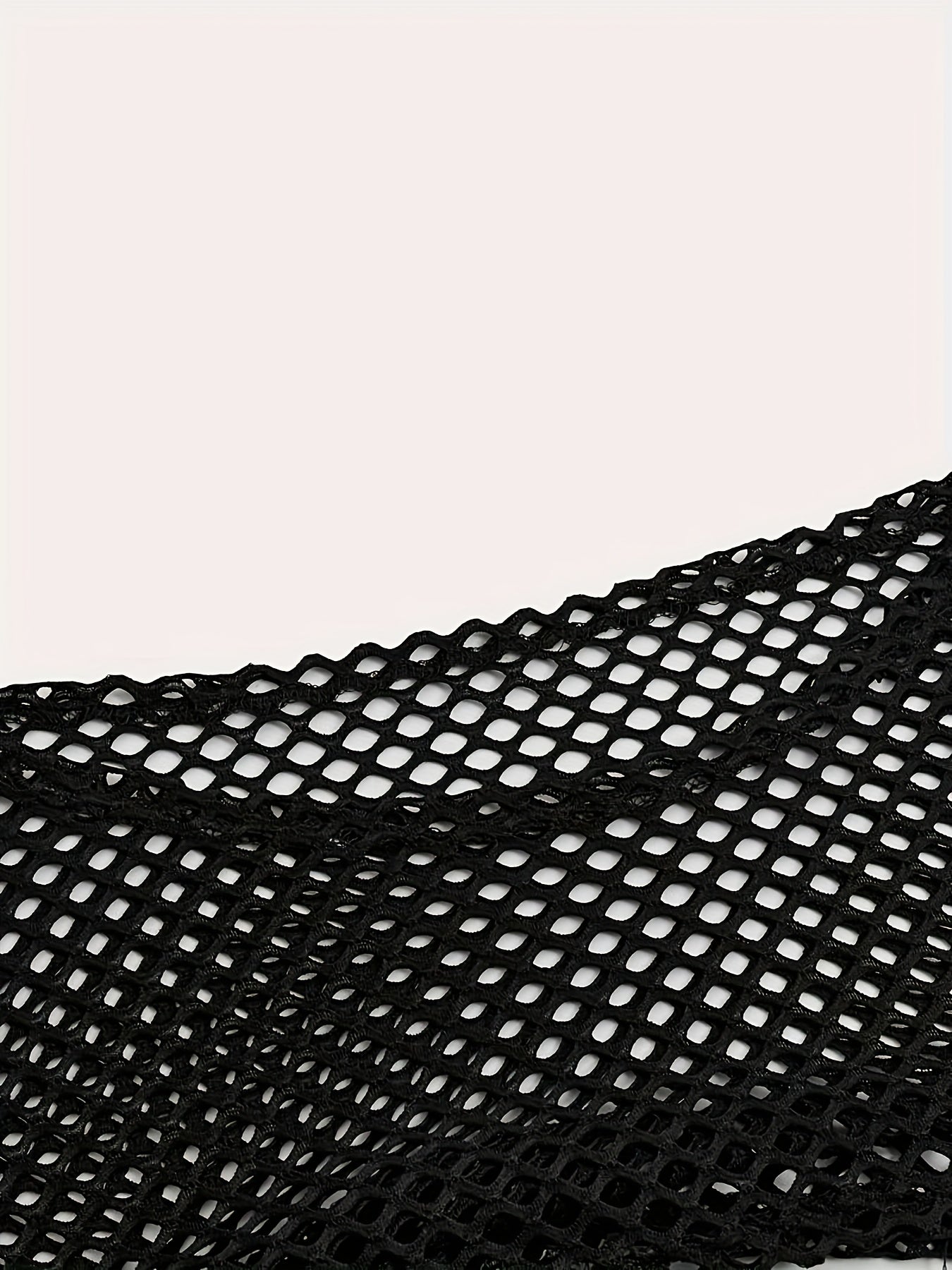 Y2K Fishnet Hollow Out Crop Sweater, Long Sleeve Solid Color Shrug Top For Summer & Spring, Women's Clothing