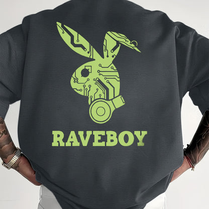 Men'S Casual Raveboy Graphic T-Shirt - Green Robot Design, Short Sleeve, Summer Tee for Adults, Casual Summer Wear | Vibrant Print Top | Comfortable Fit, Rave Clothing