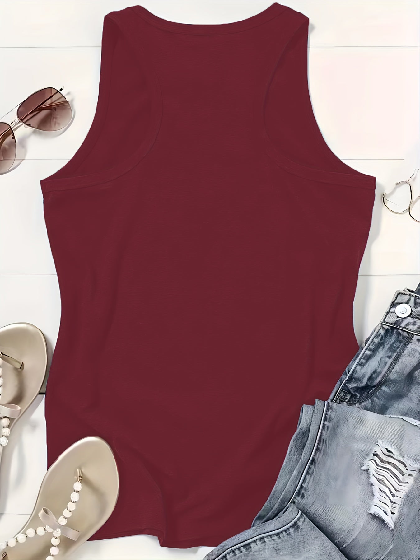 Women'S Casual RAVE Graphic Tank Top - Sleeveless, Round Neck, Light Brown with White Lettering, All-Season Fashion, Casual Attire|Bold Lettering Top|Durable Fabric