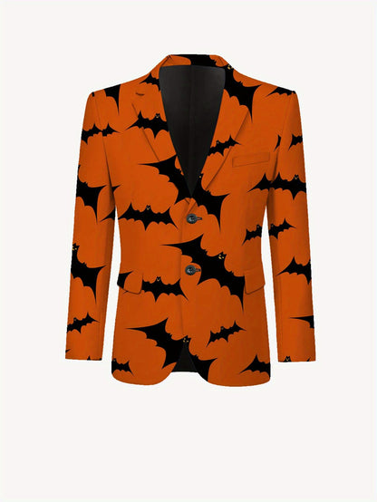 Men's Halloween Bat Suit, Casual High-end Iron-free Label Code Suit and Trousers