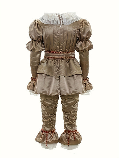 Scary Clown Halloween Costume Cosplay Party Outfit Full Set Adults