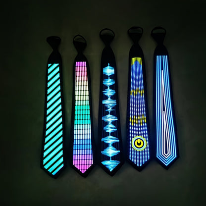New Product: Voice-Controlled EL Luminous Tie – Innovative and Unique Creative Wear, Perfect for Festivals, Nightclubs, and Party Performances (Excludes 2 AAA Batteries)