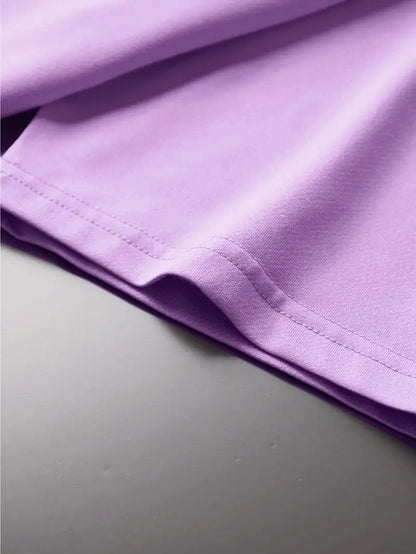 Men's Casual Graphic T-Shirt - "NEED for RAVE" Print, Light Purple, Loose Fit, Breathable Fabric, Street Style Short Sleeve Tee for Summer, Festive Clothing | Bold Print Shirt | Comfortable Wear