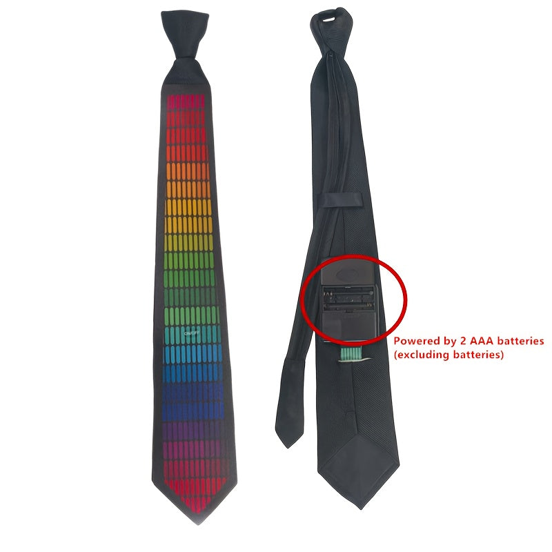 New Product: Voice-Controlled EL Luminous Tie – Innovative and Unique Creative Wear, Perfect for Festivals, Nightclubs, and Party Performances (Excludes 2 AAA Batteries)