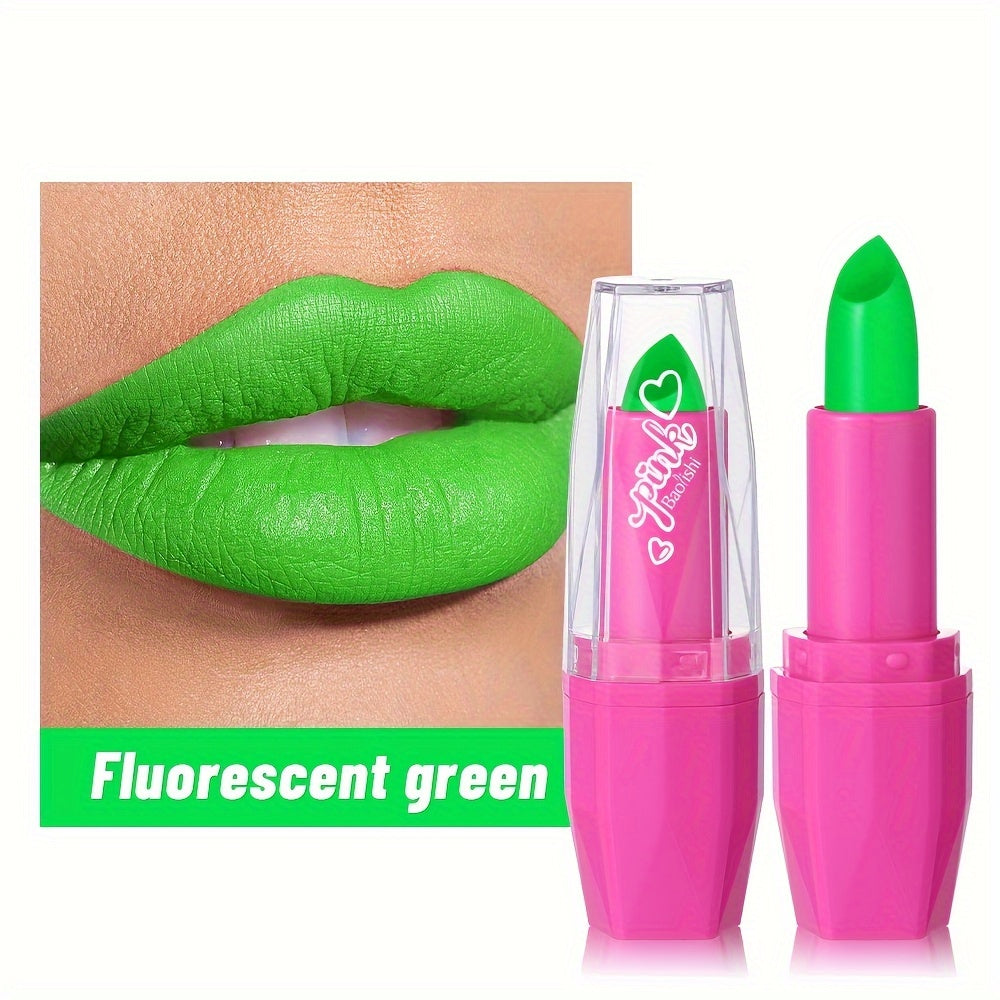 Neon Glow Halloween Lipstick Set – Vibrant Long-Lasting Party Makeup with Pink, Blue, Yellow, Green, Orange & Purple Colors in a Tub – Bold, Smudge-Proof & Perfect for Raves, Music Festivals & Holiday Looks (B0771-2