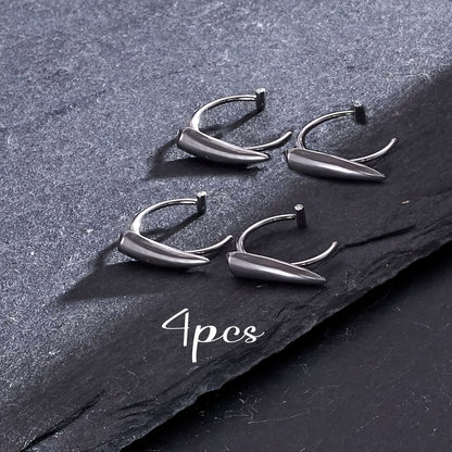 Fashionable And Trendy Unisex Vampire Fang-shaped Lip Accessory, Wolf Fang-shaped Jewelry, 2-4 Pieces, No Need For Piercing