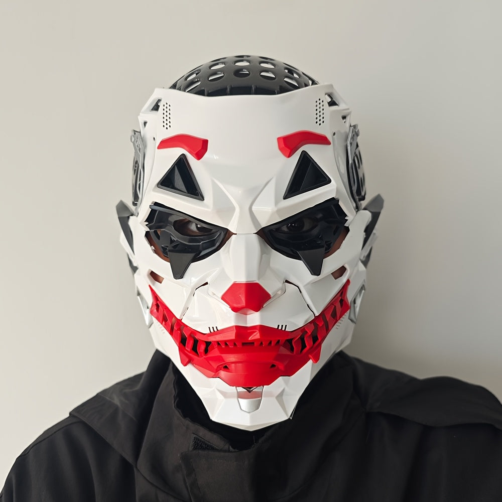 1pc Joker Clown Costume Mask - Inspired Horror Joker Mask with White & Red Lip Design, Clear Eyes & Sharp Jawline - Non-Toxic & Easy-to-Wear for Cosplay, Carnival, Costume Parties - Joker Makeup Effect for Adults & Teens (No