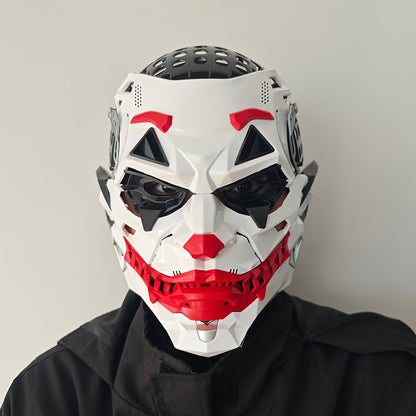 1pc Joker Clown Costume Mask - Inspired Horror Joker Mask with White & Red Lip Design, Clear Eyes & Sharp Jawline - Non-Toxic & Easy-to-Wear for Cosplay, Carnival, Costume Parties - Joker Makeup Effect for Adults & Teens (No