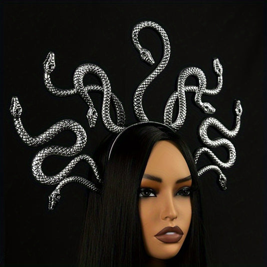 Medusa Large Headband - Handmade with Imperfections, Sexy Party Accessory for Costume Parties, Halloween, Carnival/Masquerade Balls, and Women's Dress-Up Events, Halloween Headpiece, Unique Charm, Mysterious Style, Artistic H