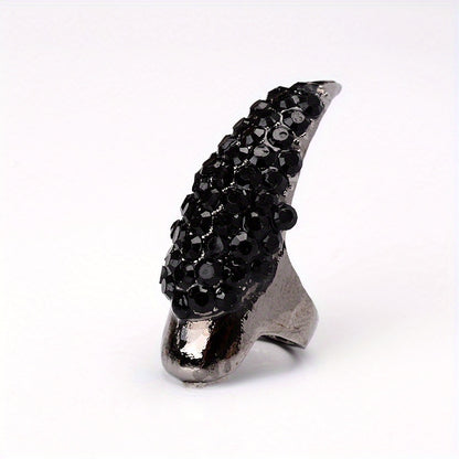 5pcs, Eagle Claw Ring, Punk Style Cat Claw Ring, Gothic False Nails, Armor Effect Finger Joints Curved Sharp Claws, Suitable for Role-Playing Parties, Unisex Halloween Gifts, Exaggerated Long Nails, Personalized Fashion Style