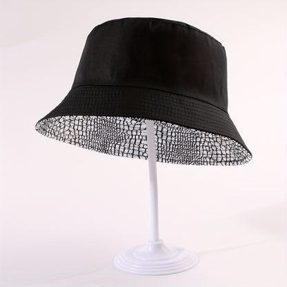 Stylish Reflective Double-Sided Fisherman Hat for Men and Women, Versatile Outdoor Cycling Face-Revealing Bucket Hat