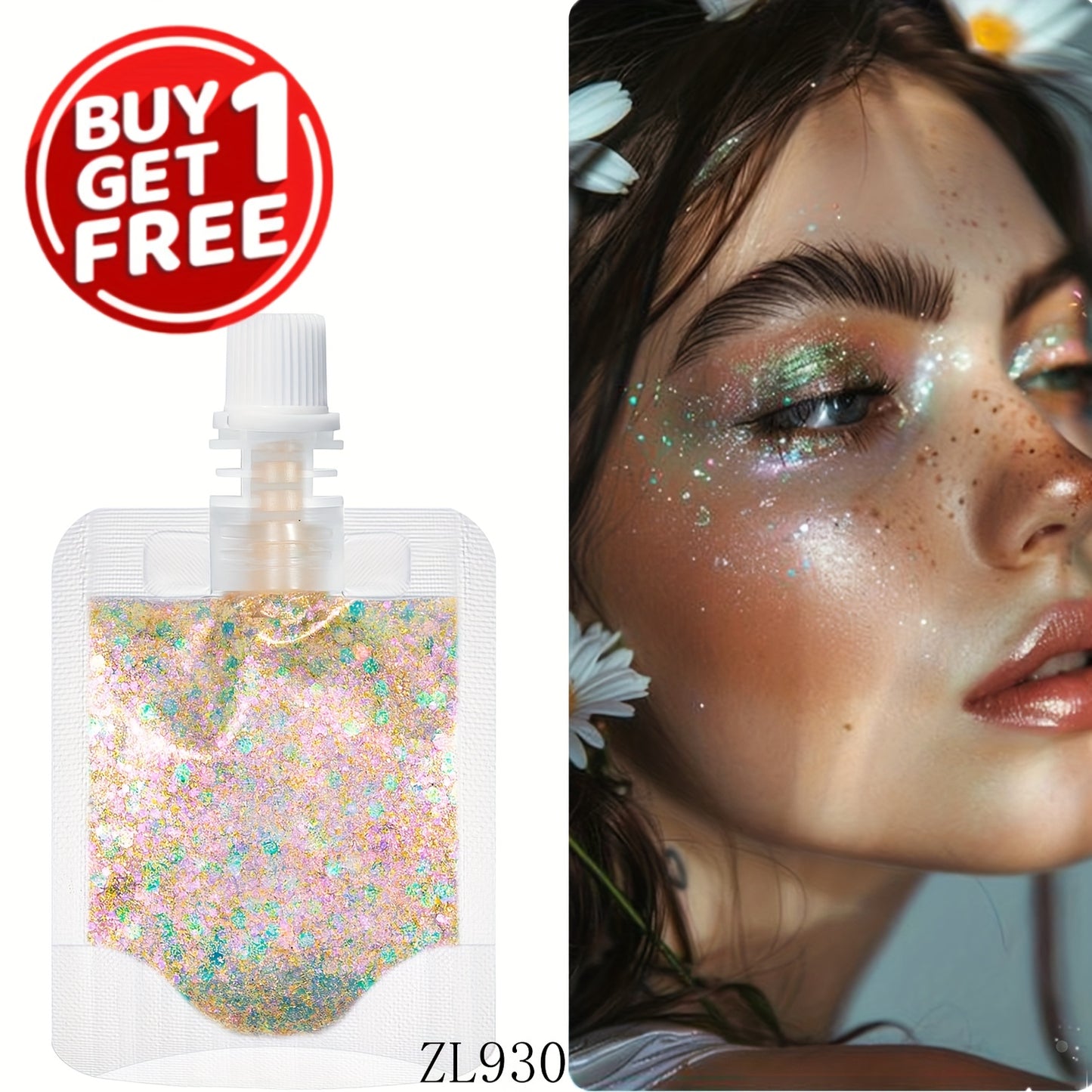 2pcs mermaid Gel Body Glitter- Vibrant Sequin Mermaid Makeup, Eye Shadow & Face Patch, Ideal for Beach & Party Looks, Very suitable for music festivals,Beach Makeup|Vibrant Glitter |Colorful Glitters