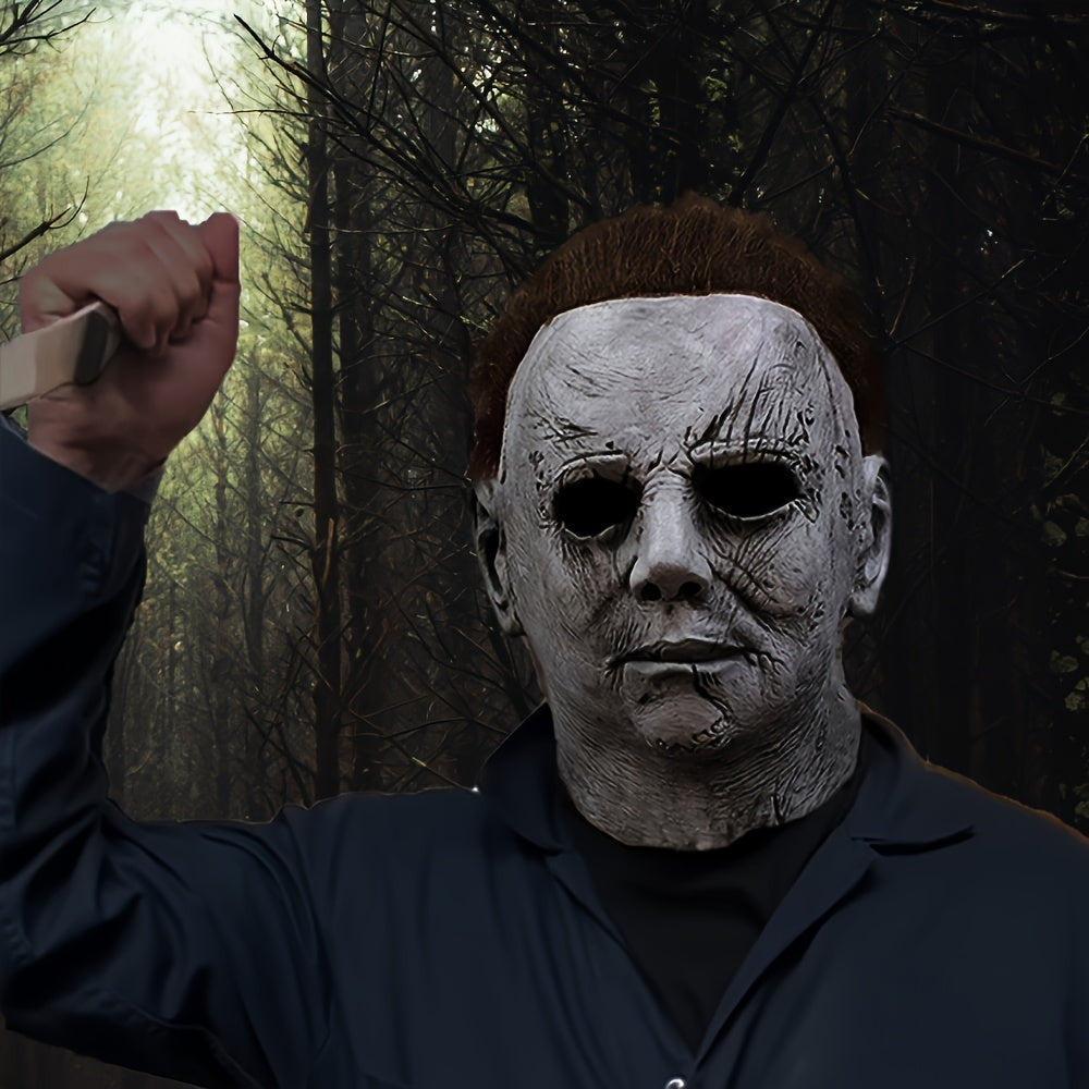 Ghastly, Men's Halloween Horror Mask - Bloody Tears White Face, Synthetic Latex Headgear for Cosplay & Carnival Parties