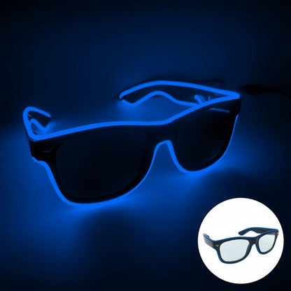 [1pc Neon Glow Glasses] Red Glittery 1pc Neon Glow Party Glasses | Battery-Operated Halloween & Rave Costume Accessories, Dark Rave Festival Decorative Eyewear for Costume Parties (AA Batteries Not Included)