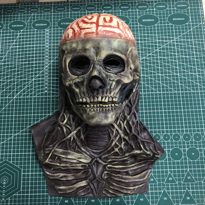 [Scary Horror Mask] Scary Horror Prop - 1pc Natural Latex Blood Cerebrum Full Head Skull Gentleman Mask | Halloween, Christmas Carnival & Cosplay Party | Ideal Masquerade Gift with Frightening Atmosphere