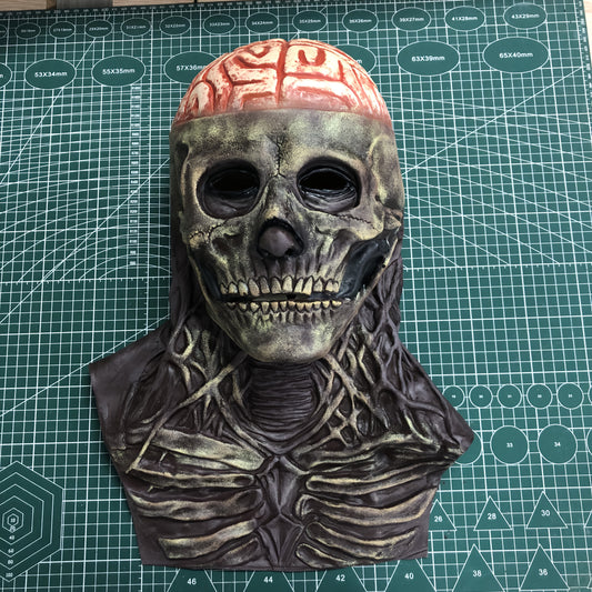 [Scary Horror Mask] Scary Horror Prop - 1pc Natural Latex Blood Cerebrum Full Head Skull Gentleman Mask | Halloween, Christmas Carnival & Cosplay Party | Ideal Masquerade Gift with Frightening Atmosphere