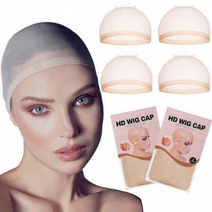 [2pcs Adult Hat Wig] 2pcs Soft Breathable Adult Hat Wig | Stretchy Nylon, Suitable for Halloween and Role-Playing Use, Unisex for Men and Women, High Definition Transparent Wig Cap